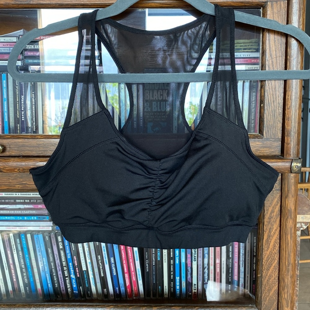 Kyodan Black Pullover Bra For the Smaller Chest Removable Padding Sheer Detail M